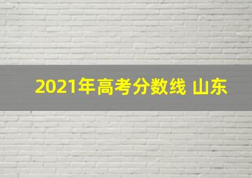 2021年高考分数线 山东